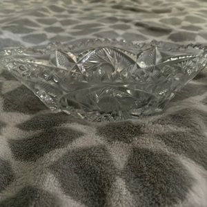 Glass bowl with like a diamond pattern